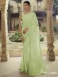 Green Colour Georgette Fabric Saree.