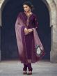 Purple Colour Georgette Fabric Designer Salwar Kameez.