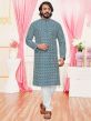 Green Colour Silk Fabric Men's Kurta Pajama.