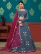 Georgette Fabric Lehenga Choli Blue Colour.