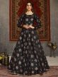 Black Colour Taffeta Silk Fabric Readymade Gown.