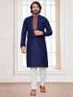 Blue Colour Art Silk Fabric Designer Kurta Pajama.