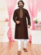 Brown Colour Art Silk Fabric Kurta Pajama.