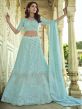 Designer Lehenga Choli Blue Colour In Georgette Fabric.