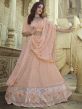 Beautiful Peach Colour Designer Lehenga in Georgette Fabric.