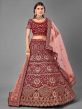 Bridal Lehenga Choli Maroon Colour Velvet Fabric.