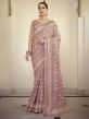 Purple,Pink Colour Satin,Georgette Fabric Designer Saree.