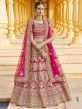 Velvet Fabric Designer Lehenga Choli Pink Colour.