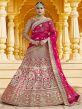 Pink Colour Velvet Fabric Women Lehenga Choli.