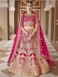 Pink Colour Velvet Lehenga Choli With Hand Work.