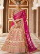 Pink Colour Bridesmaid Lehenga Choli Velvet Fabric.