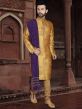 Yellow Colour Mens Kurta Pajama in Jacquard Fabric.