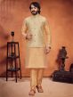 Beige,Cream Colour Jacquard,Art Silk Fabric Kurta Pajama Jacket.