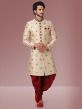 Cream,Golden Colour Designer Mens Indowestern.