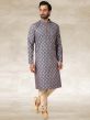 Grey Colour Printed Kurta Pajama.