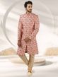 Cream,Maroon Colour Indian Designer Sherwani.