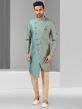 Green Art Silk Indo Western Dress For Men