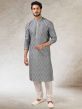 Grey,Black Colour Party Wear Kurta Pajama in Art Silk Fabric.
