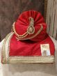 Red Colour Silk Fabric Wedding Turban.