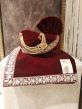 Maroon Colour Velvet Fabric Designer Mens Turban.