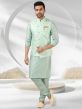 Pista Green Colour Jacquard,Banarasi Silk Kurta Jacket.