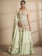 Pista Green Colour Designer Lehenga Choli in Net Fabric.