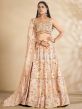 Peach Colour Georgette Fabric Designer Lehenga Choli.