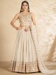 Off White Colour Designer Gown in Georgette Fabric.