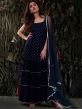 Navy Blue Colour Georgette Fabric Salwar Kameez.