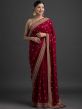 Maroon Colour Art Silk Fabric Party Wear Saree.