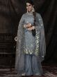 Grey Colour Net Fabric Salwar Kameez.