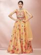 Mustard Yellow Colour Lehenga Choli in Organza Fabric.