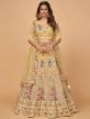 Yellow Colour Net Fabric Indian Wedding Lehenga Choli.