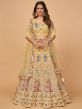 Yellow Colour Net Fabric Indian Wedding Lehenga Choli.