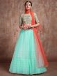 Blue Colour Women Lehenga Choli in Net Fabric.