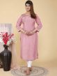 Pink Colour Silk Fabric Readymade Kurti.