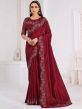 Maroon Colour Designer Bridal Saree in Silk,Jacquard Fabric.