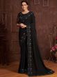 Black Colour Jacquard Fabric Designer Saree.