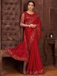 Red Colour Designer Women Saree in Satin,Jacquard Fabric.