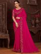 Pink Colour Indian Wedding Saree in Satin,Jacquard Fabric.
