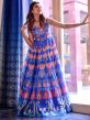 Blue Colour Cotton Fabric Designer gown.