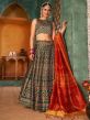 Multi Colour Silk Fabric Digital Print Lehenga Choli.