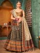 Multi Colour Silk Fabric Digital Print Lehenga Choli.