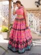 Pink Colour Chanderi Fabric Designer Lehenga.