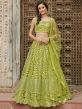 Green Colour Organza Fabric Women Lehenga Choli.