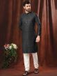 Black Colour Kurta Pajama in Cotton Fabric.