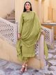 Pista Green Colour Viscose Fabric Women Salwar Suit.