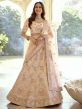 Crepe Fabric Designer Lehenga Choli Peach Colour.