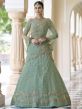 Pista Green Colour Soft Net Fabric Designer Lehenga Choli.