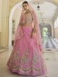 Pink Colour Net Fabric Bridesmaid Lehenga Choli.